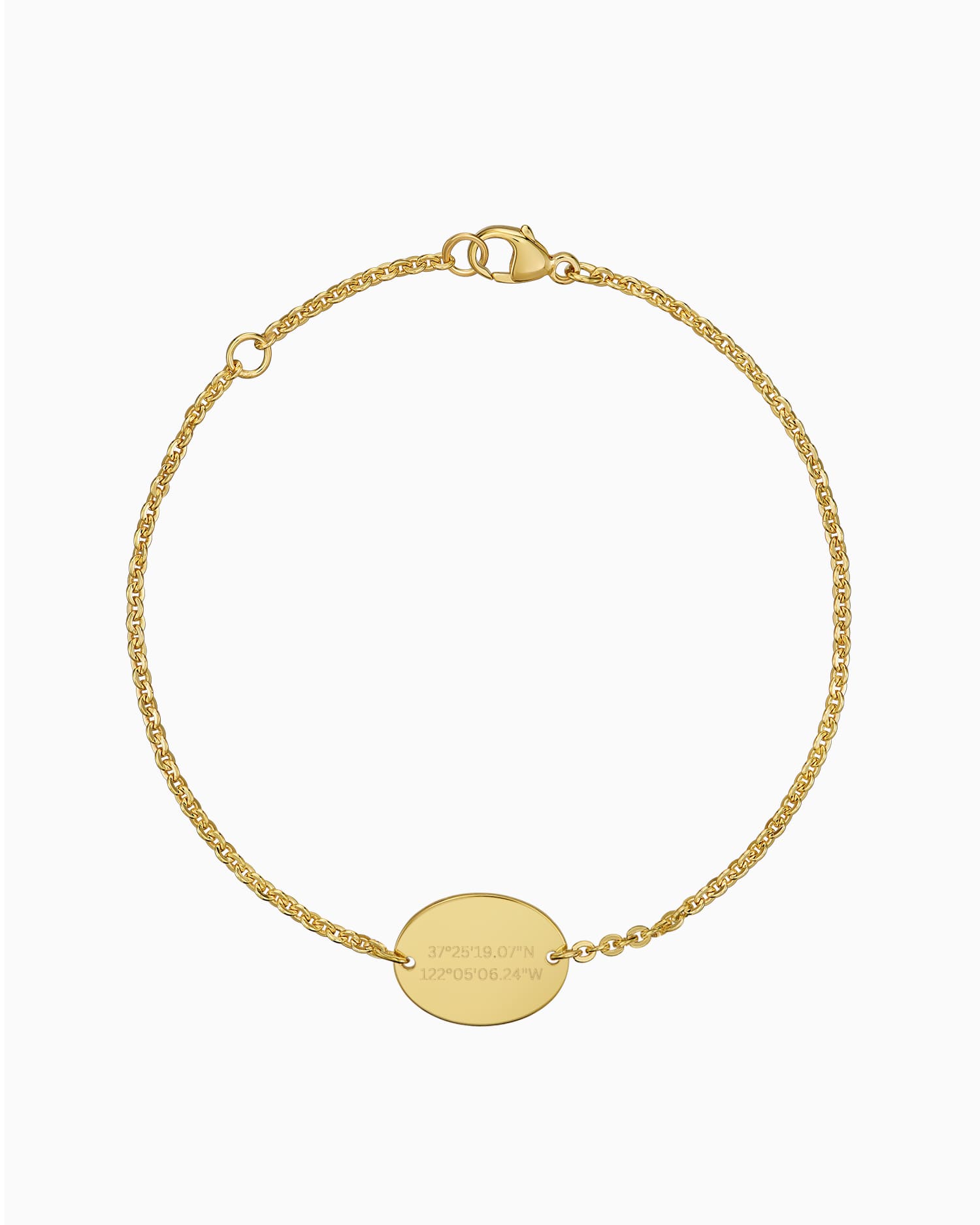 Coördinaten graveerarmband graveerplaat ovaal