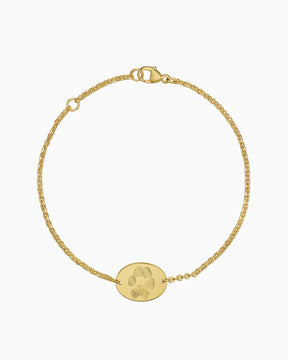 Paw print graveerarmband graveerplaat ovaal