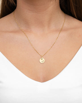 Graveerplaatjes hanger ketting baby voetjes zirkonia 12mm