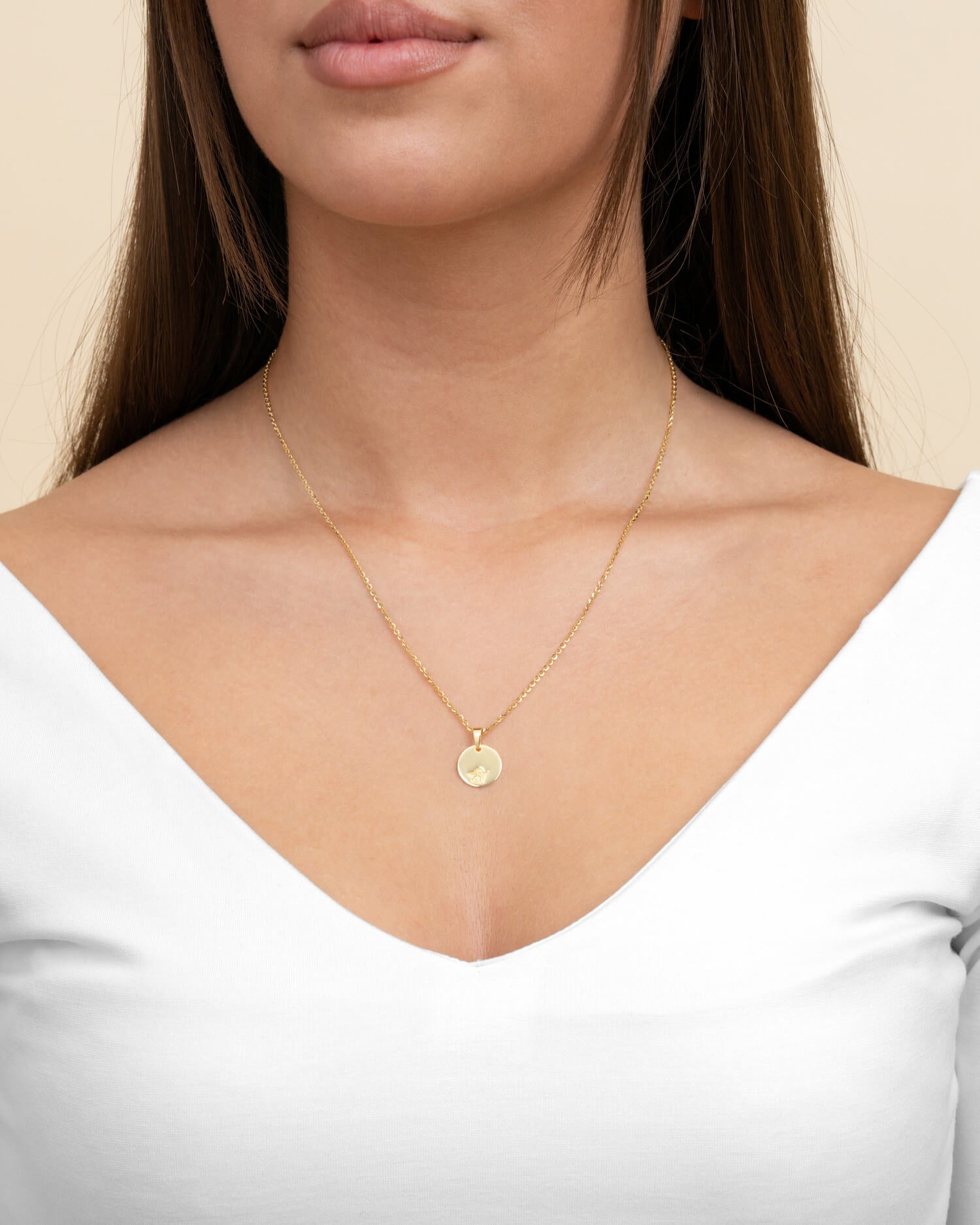 Graveerplaatjes hanger ketting beschermengel 12mm