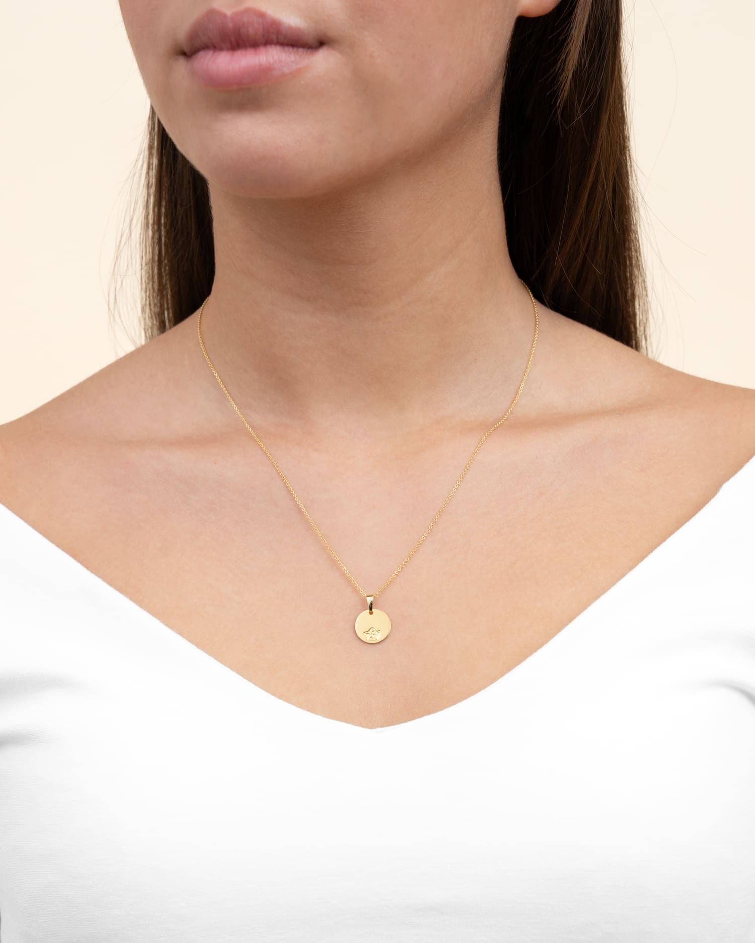 Graveerplaatjes hanger ketting beschermengel 12mm