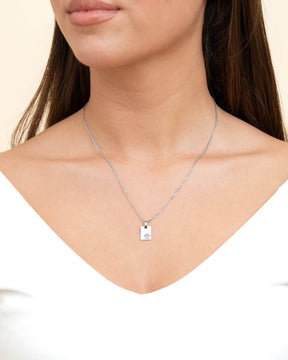 Graveerplaatjes hanger ketting beschermengel
