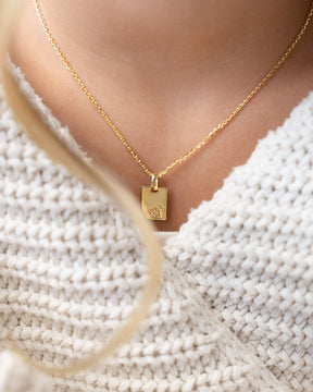 Graveerplaatjes hanger ketting beschermengel