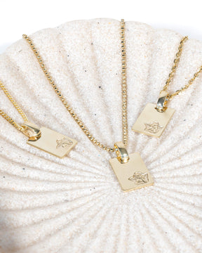 Graveerplaatjes hanger ketting beschermengel