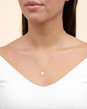 Graveerplaatjes hanger ketting beschermengel