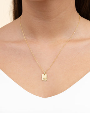 Graveerplaatjes hanger ketting beschermengel