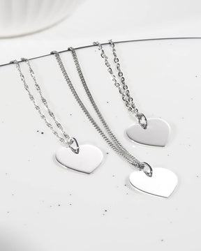 Paw print hart ketting graveerplaatje hanger 13mm