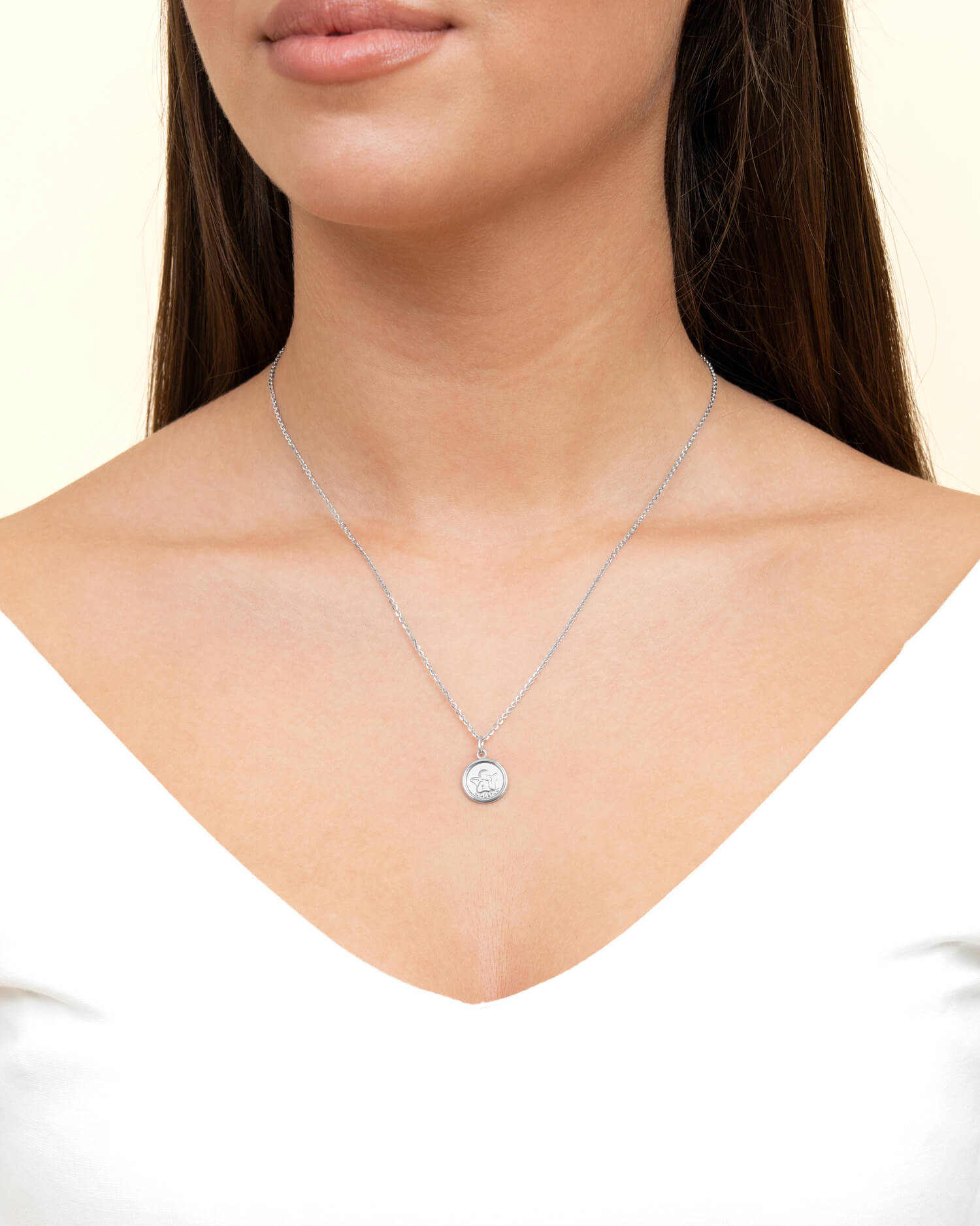 Graveerplaatjes hanger ketting beschermengel
