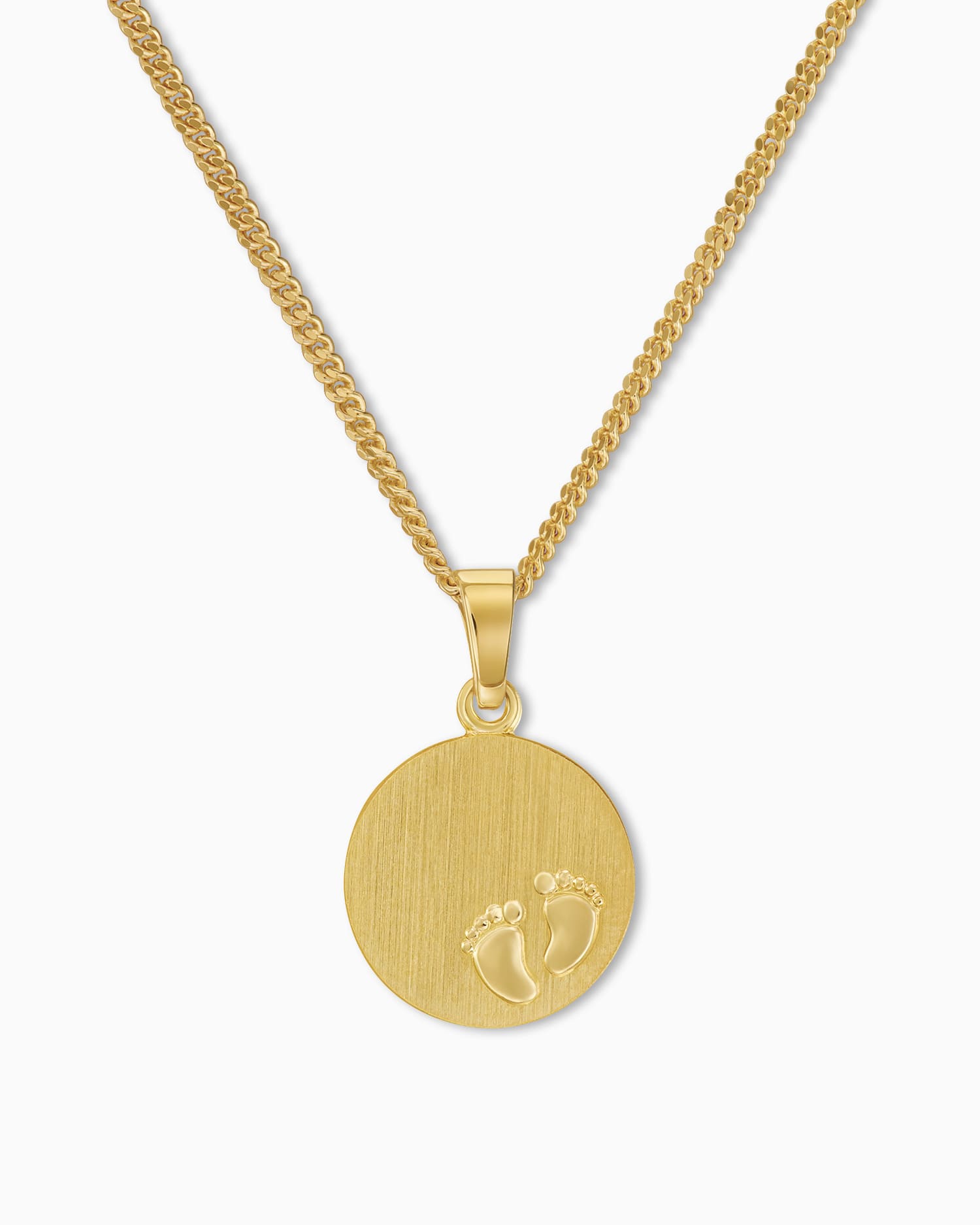 Graveerplaatjes hanger ketting baby voetjes 12mm