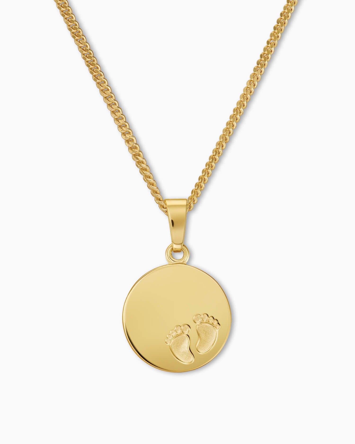 Graveerplaatjes hanger ketting baby voetjes 12mm