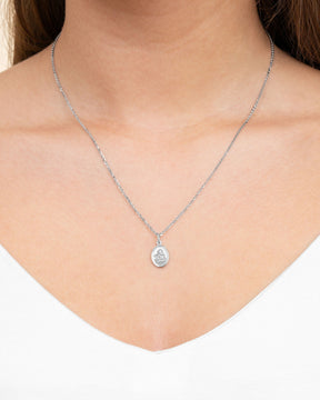 Graveerplaatjes hanger ketting beschermengel