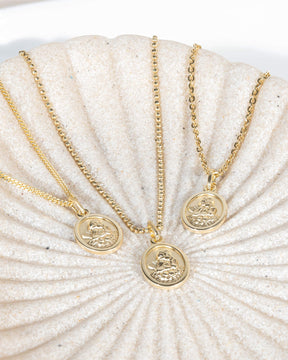 Graveerplaatjes hanger ketting beschermengel