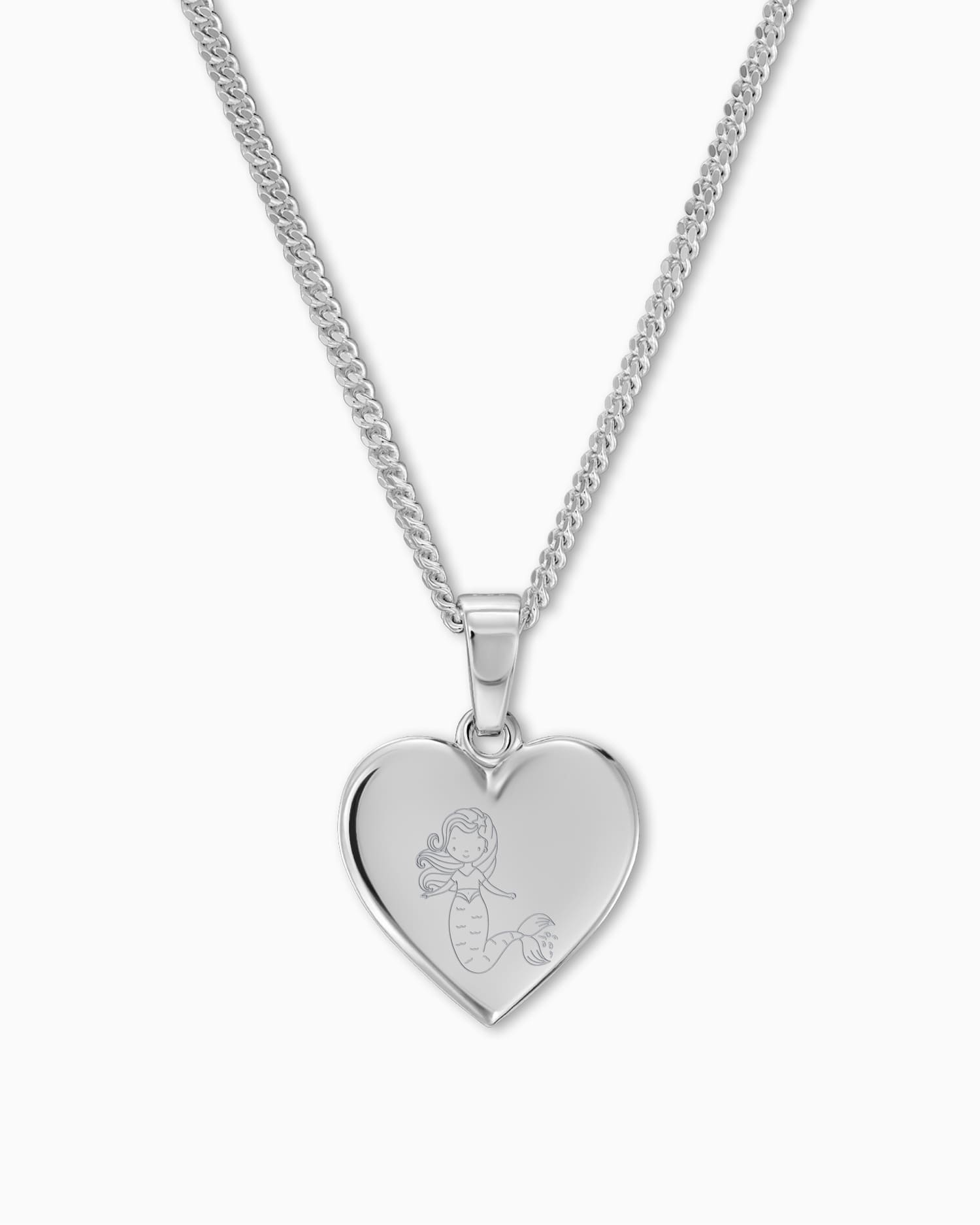 Kind symbolen hart ketting graveren plaat hanger 12mm