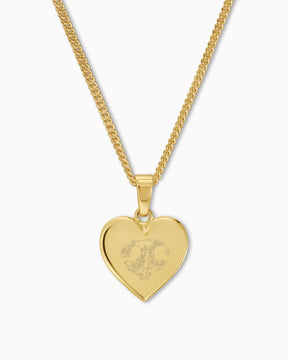 Neus print hart ketting graveerplaatje hanger 12mm