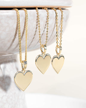 Handafdruk hart ketting graveerplaatje hanger 12mm