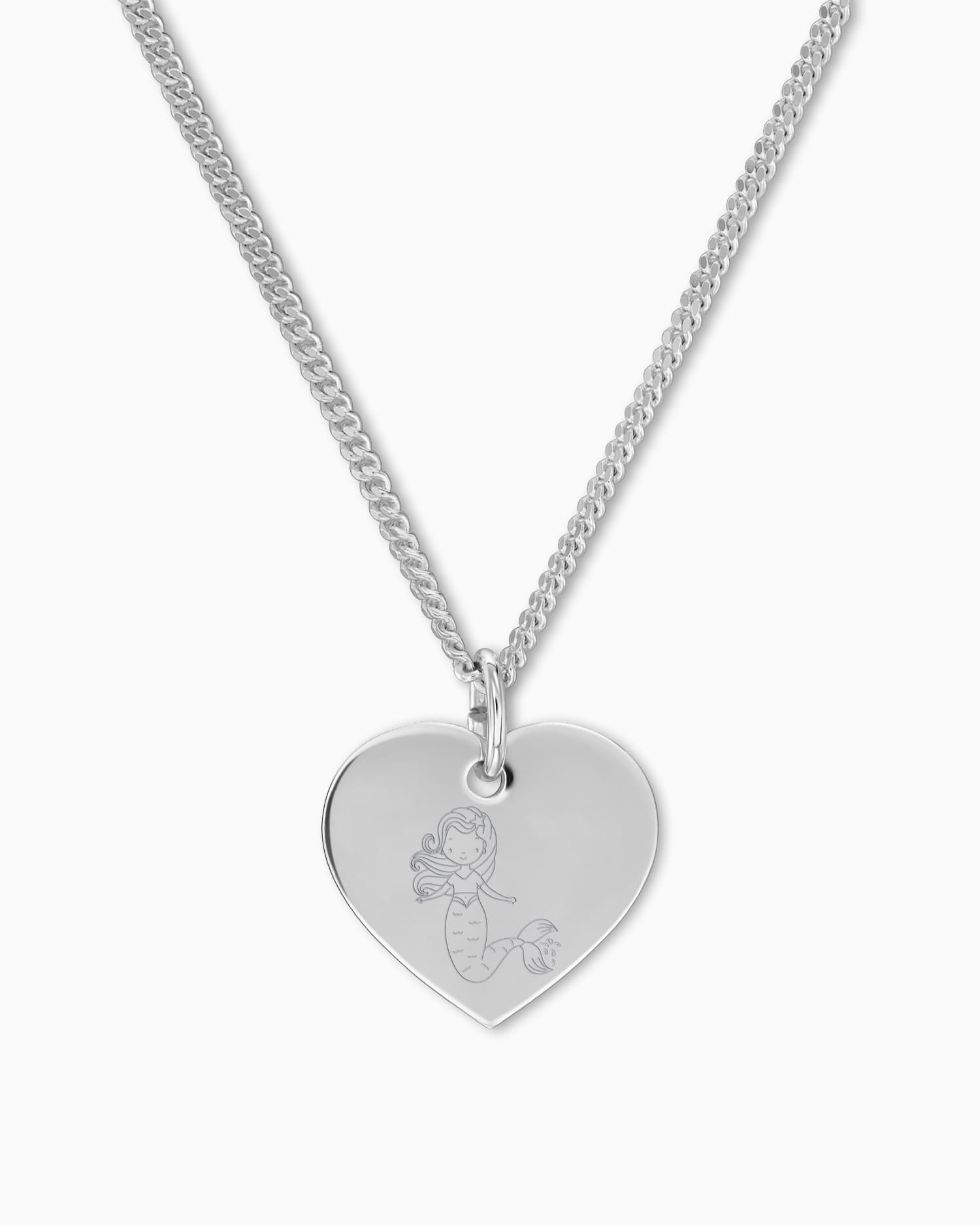 Kind symbolen hart ketting graveren plaat hanger 13mm