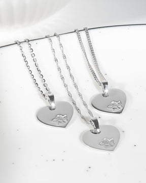 Graveerplaten hanger ketting hart beschermengel