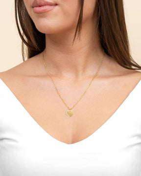 Handafdruk hart ketting graveerplaatje hanger 13mm