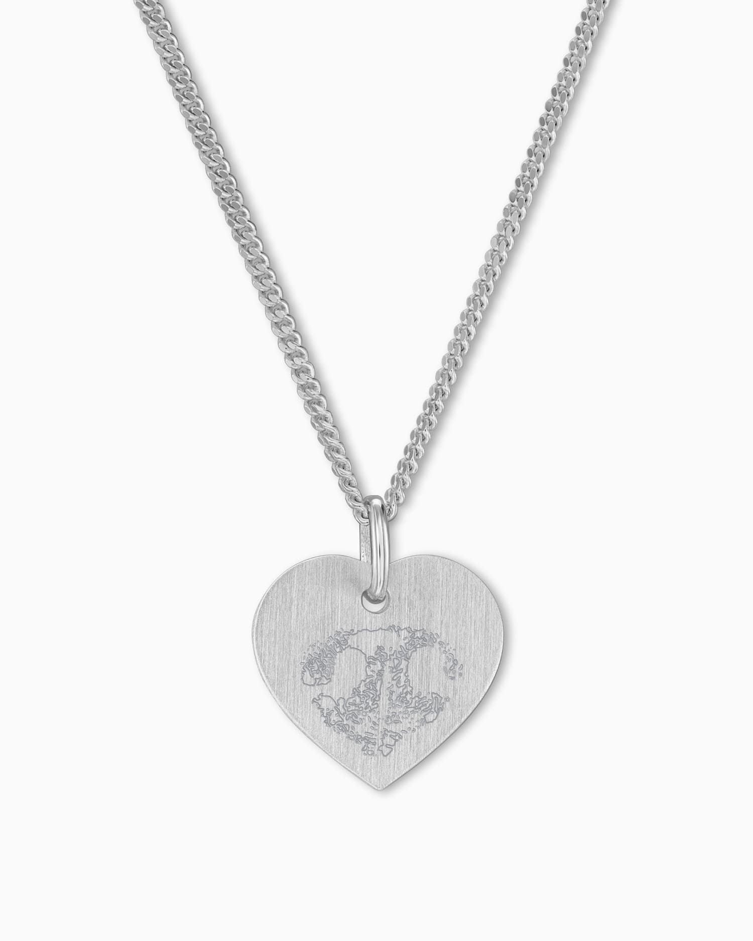 Neus print hart ketting graveerplaatje hanger 13mm