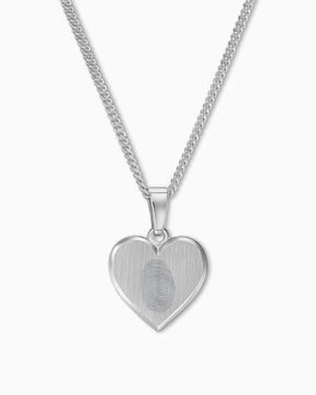 Vingerafdruk hart ketting graveren plaat hanger 12mm