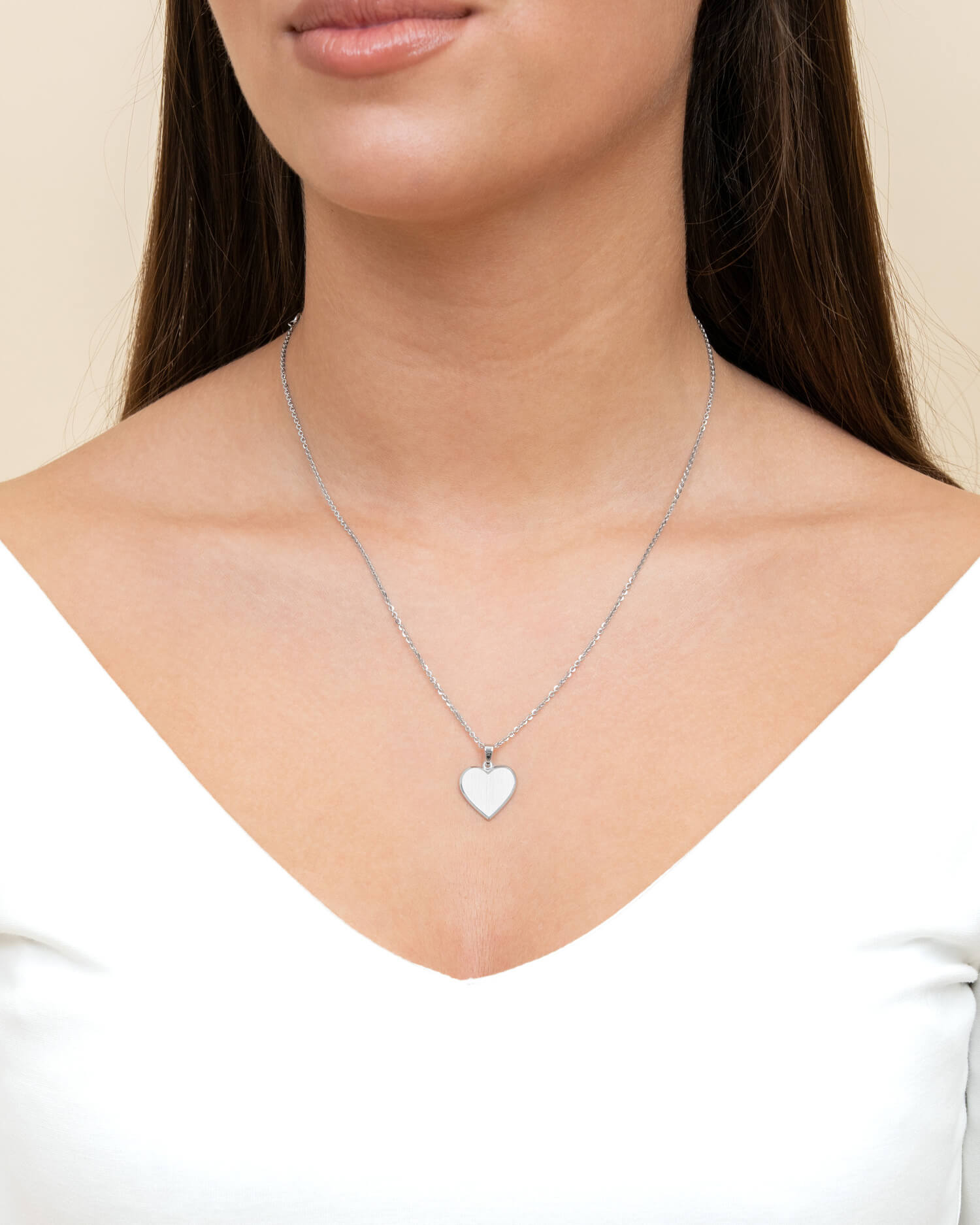 Hart ketting graveerplaatje hanger 15mm
