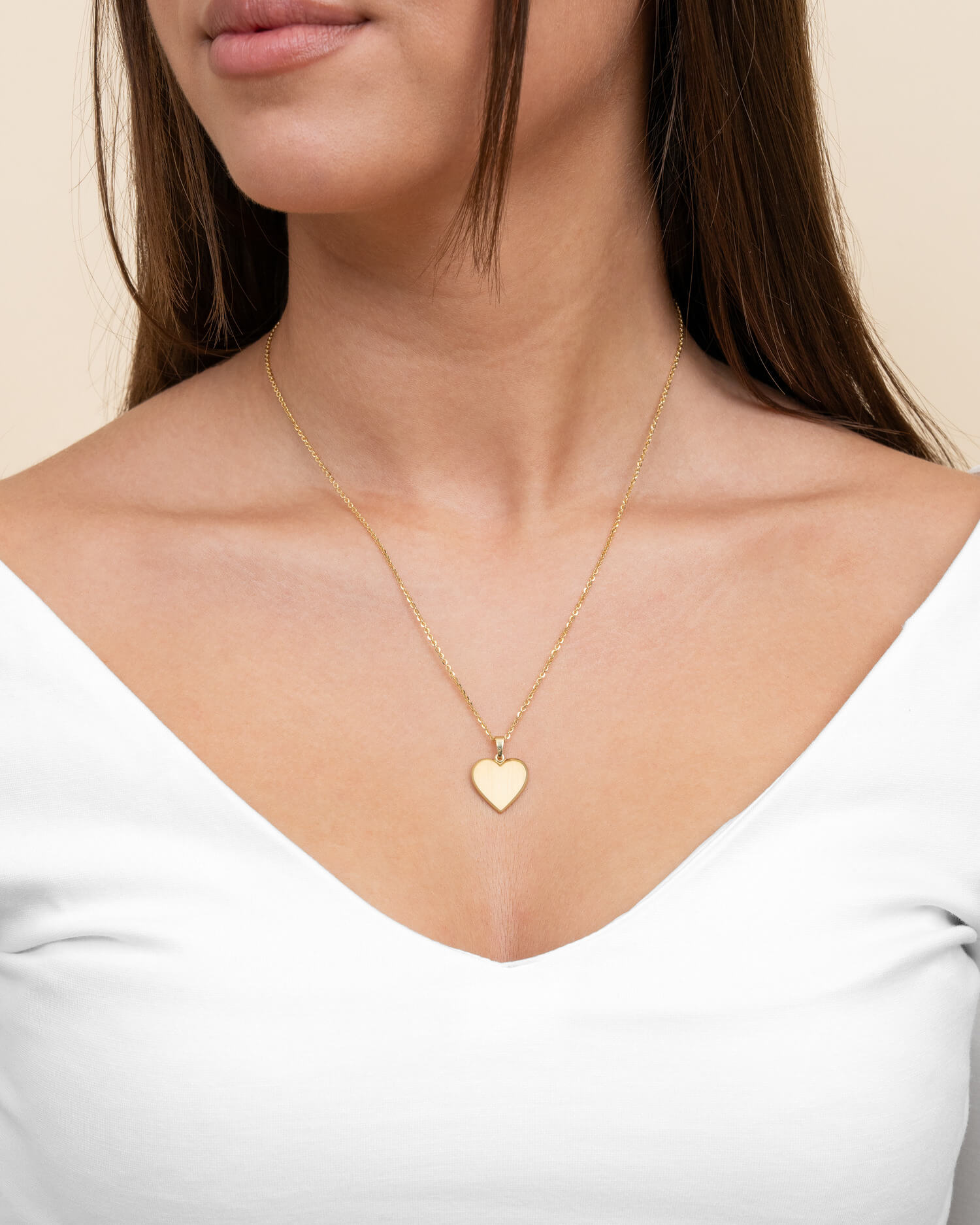 Hart ketting graveerplaatje hanger 15mm