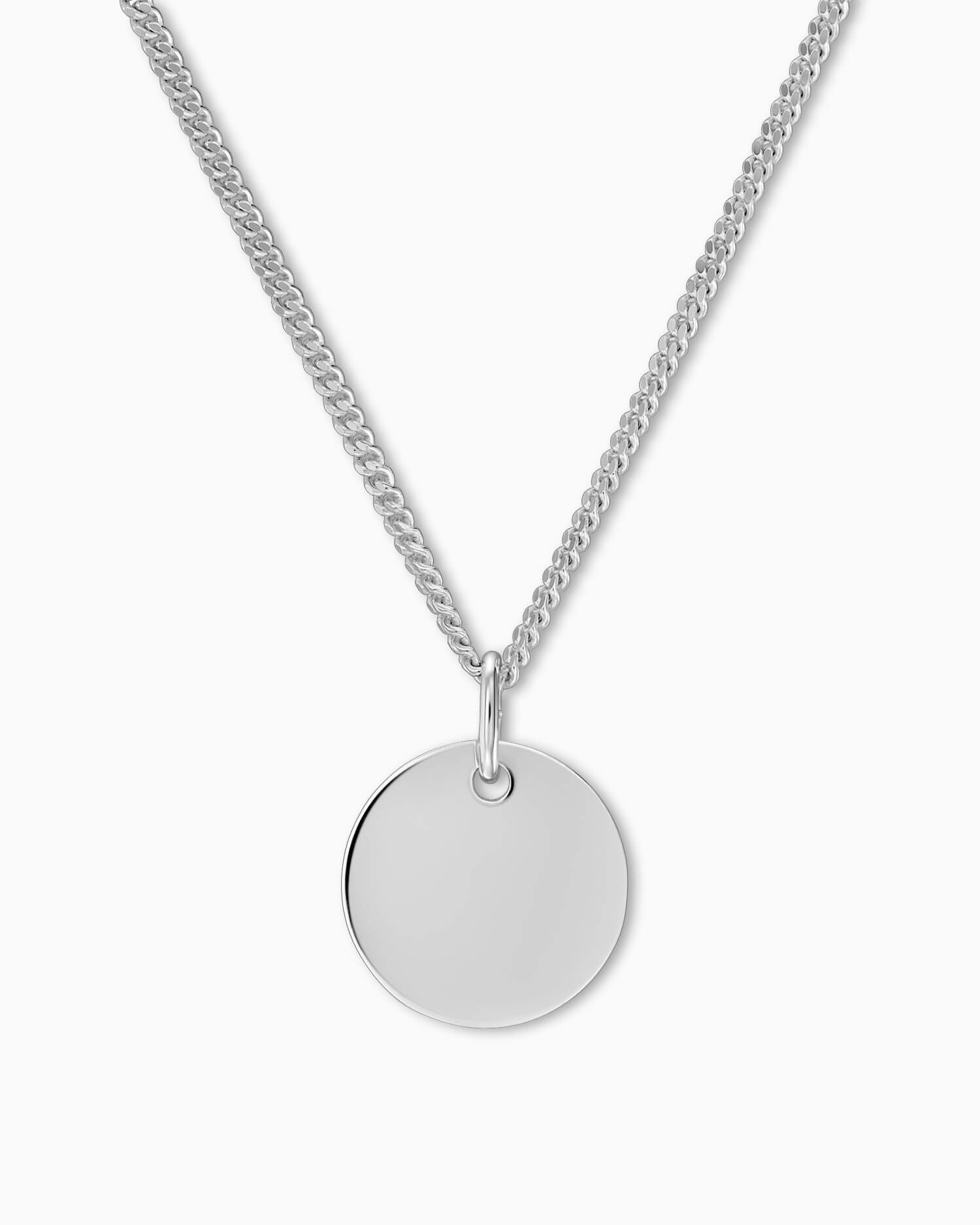 Graveerplaatjes halsketting hanger rond 12mm