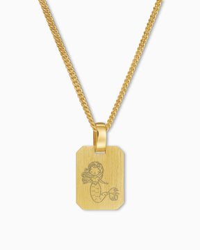 Kind symbolen graveren platen ketting hanger vierkant