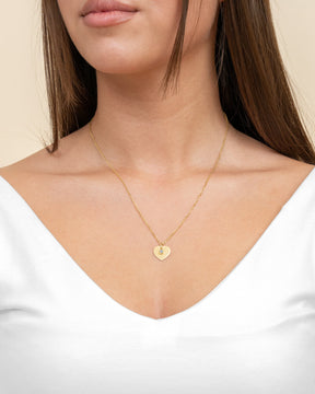 Hart ketting graveerplaatje hanger zirkonia