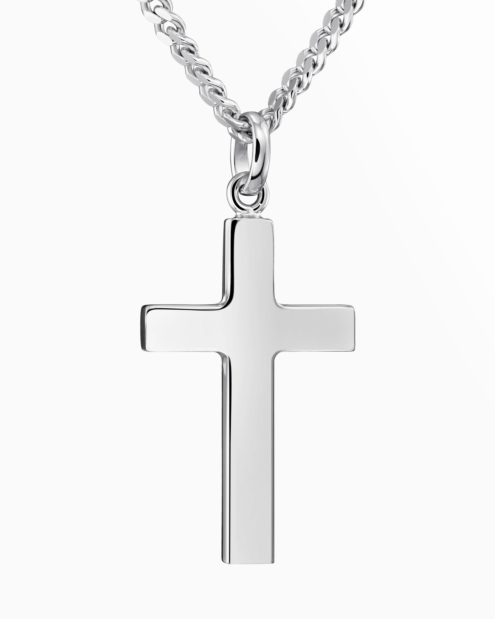 Kruis ketting graveerplaat hanger gepolijst
