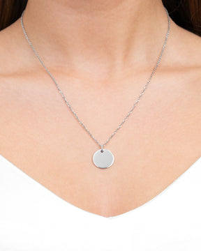 Pootafdruk graveerplaatjes halsketting hanger zirkonia rond - Gravurschmuck.de