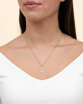 Graveerplaatjes halsketting hanger zirkonia
