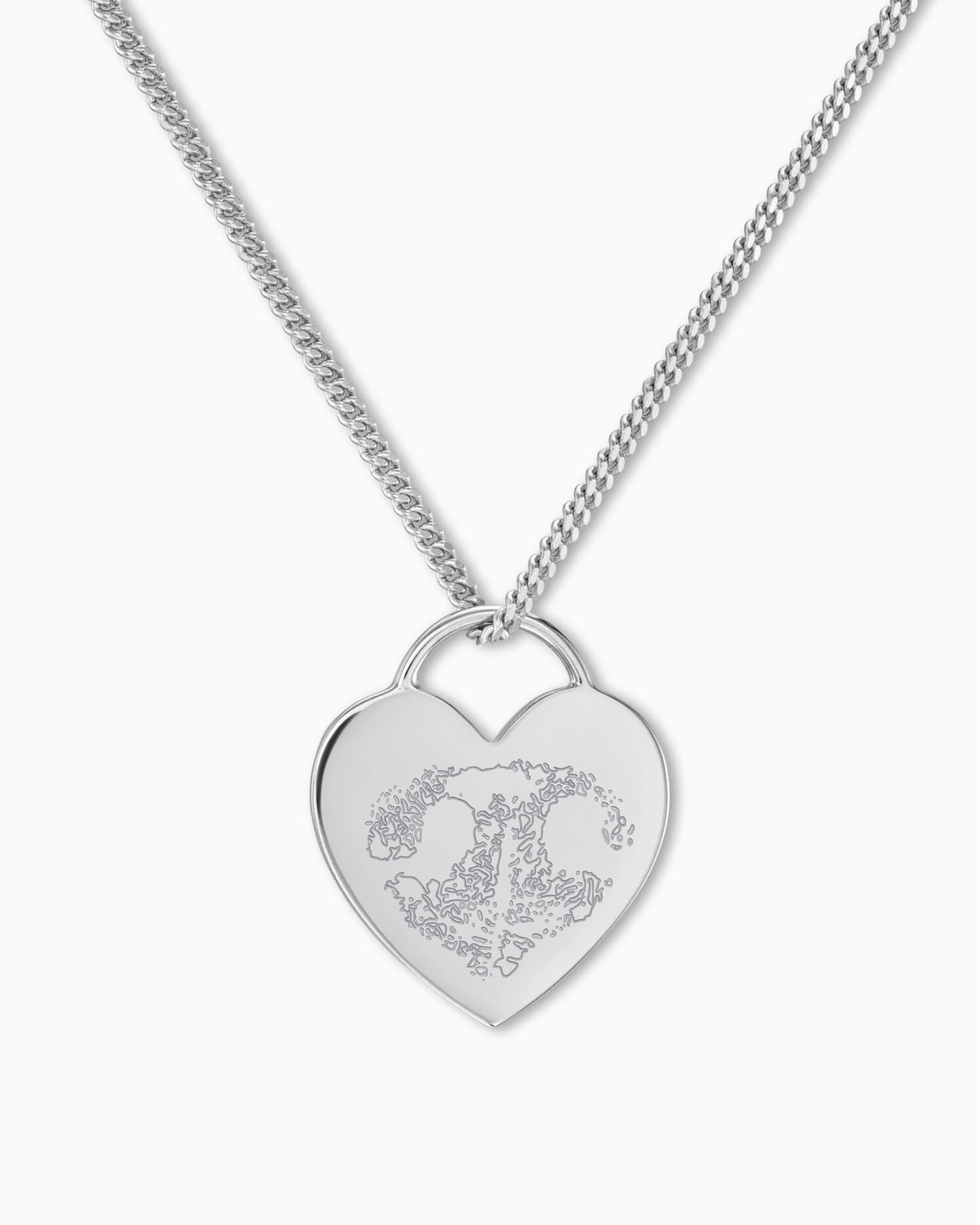 Neus print hart ketting graveerplaatje hanger