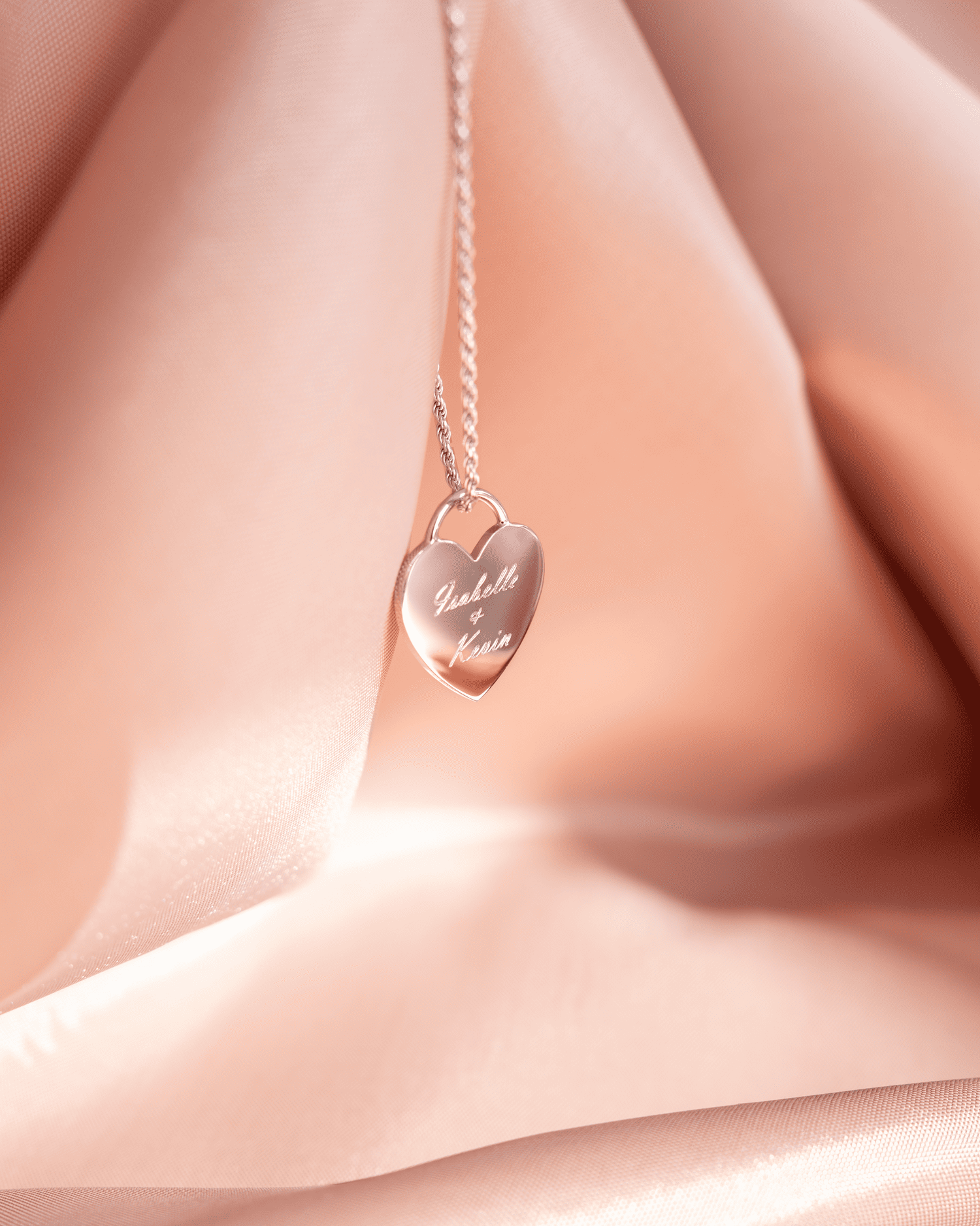 Hart ketting graveerplaatje hanger