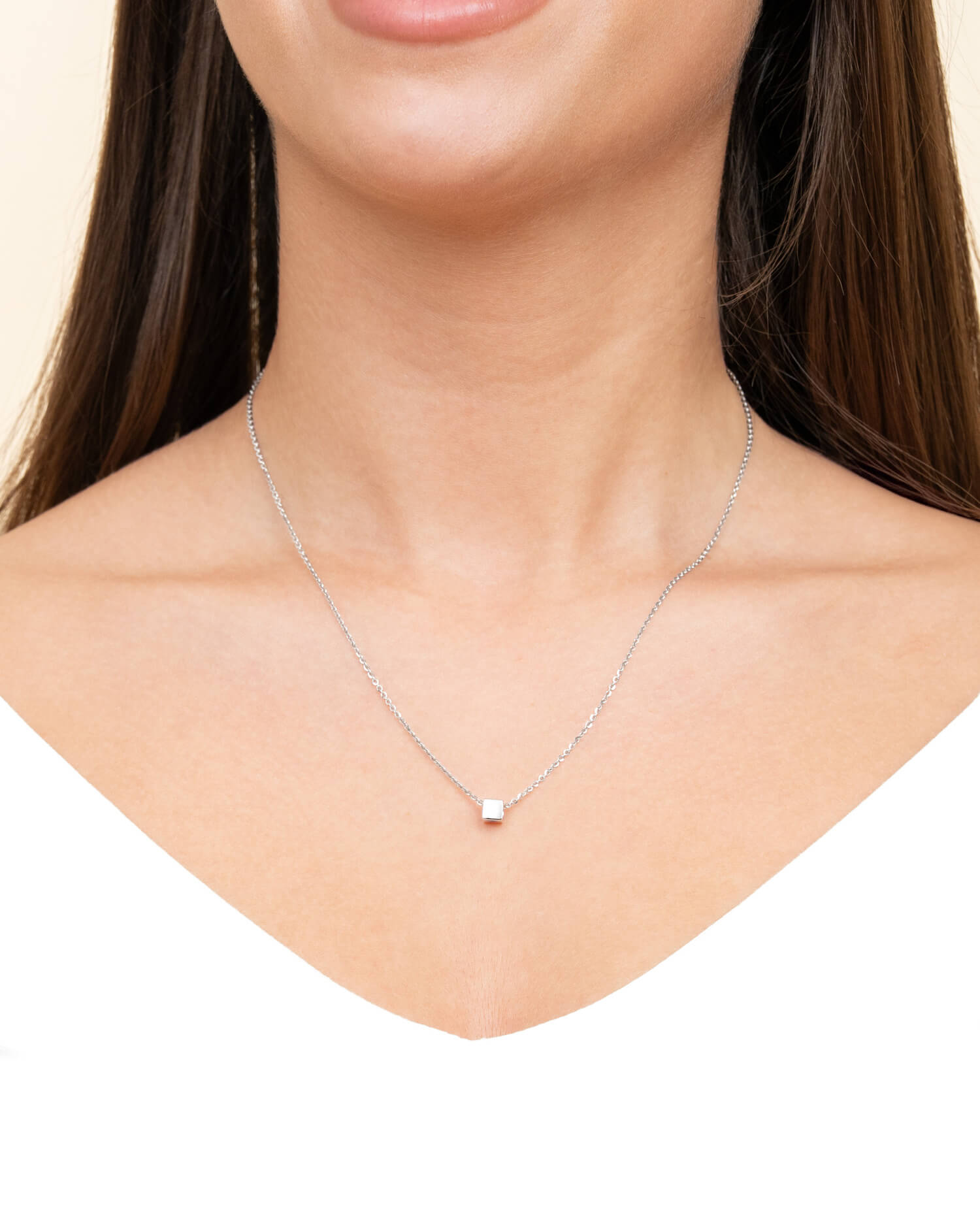 Kubus ketting graveerplaat hanger