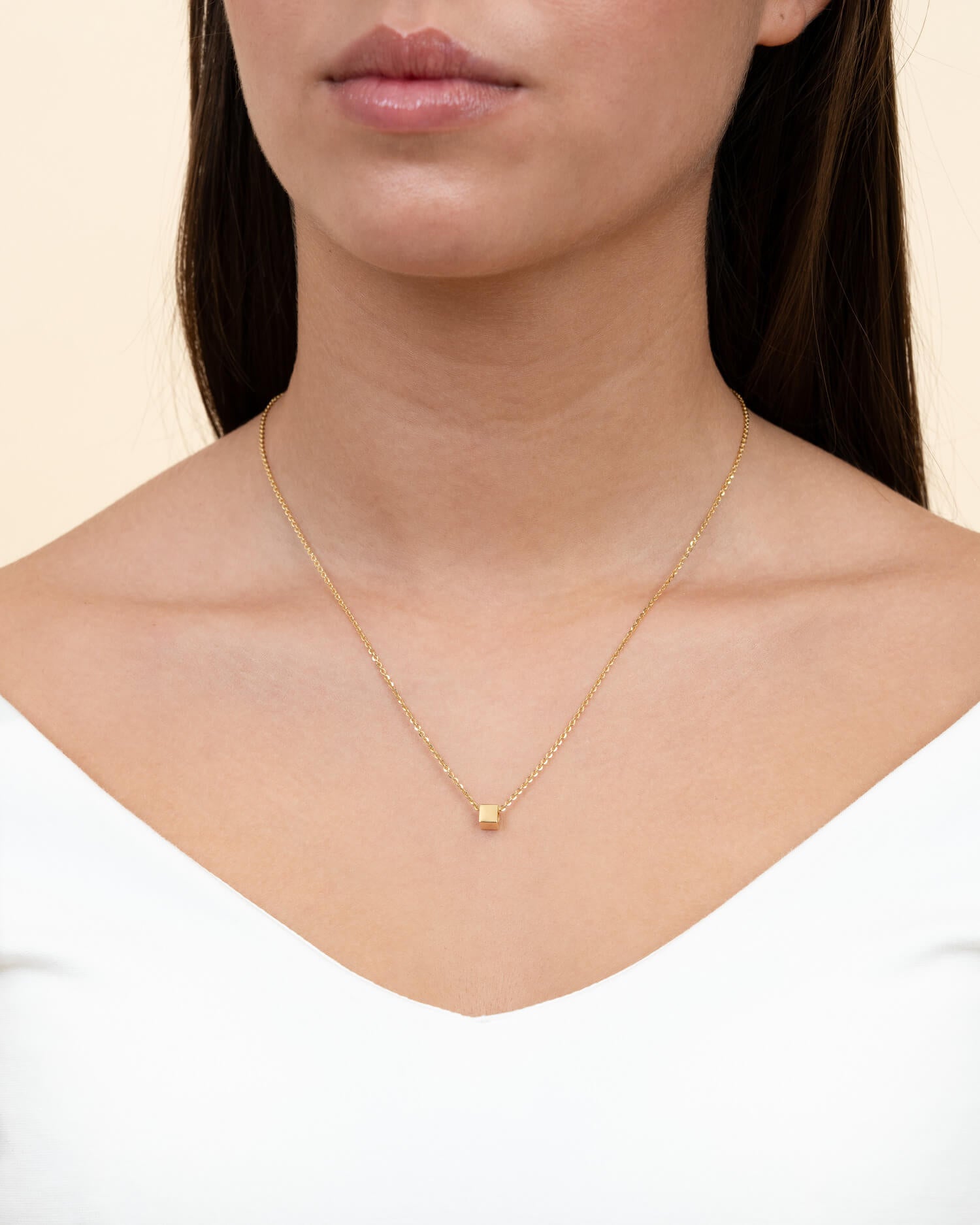 Kubus ketting graveerplaat hanger
