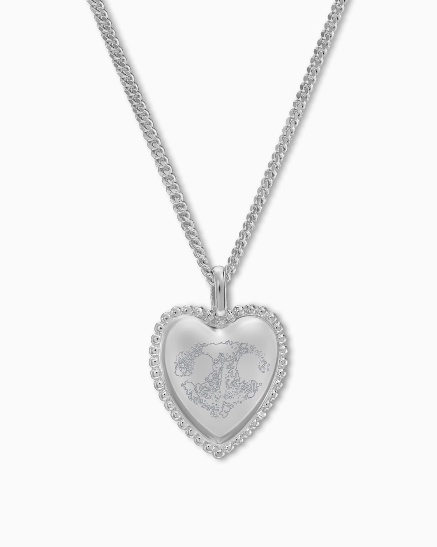 Neus print hart ketting graveerplaatje hanger