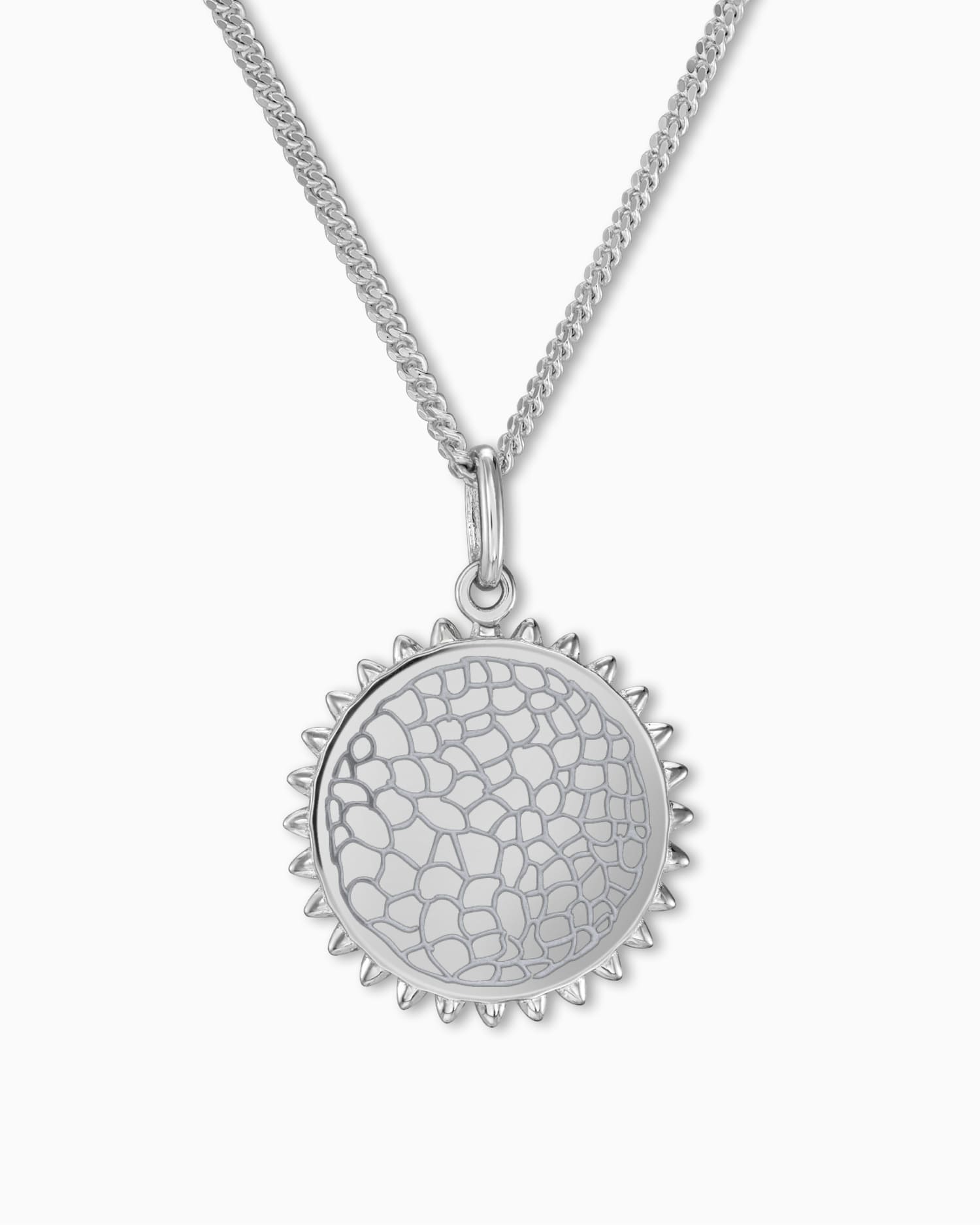 Neus print zon ketting graveerplaat hanger