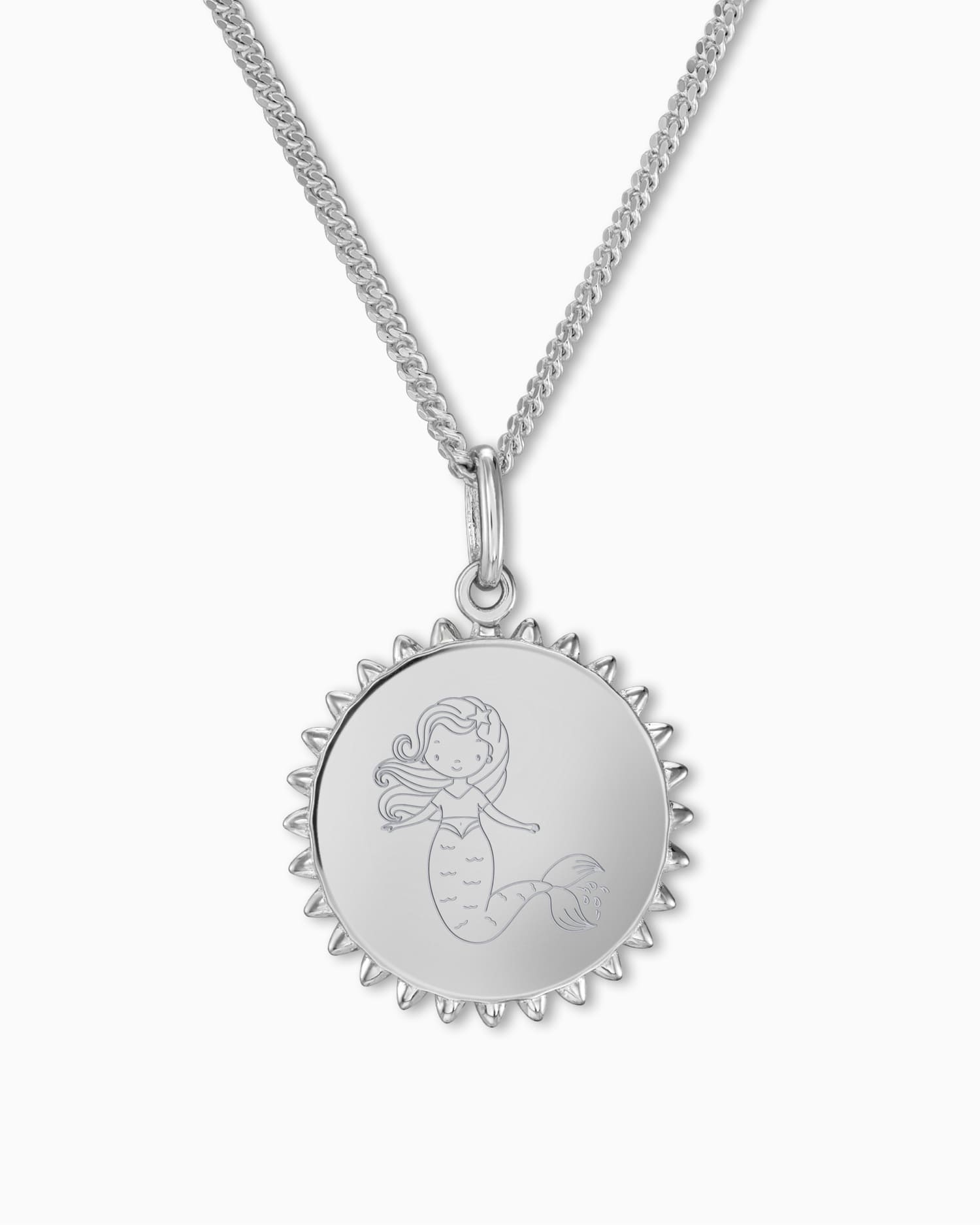 Kind symbolen zon ketting graveren plaat hanger