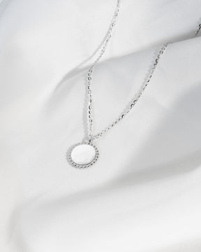 Graveerplaatjes halsketting hanger rond 14mm