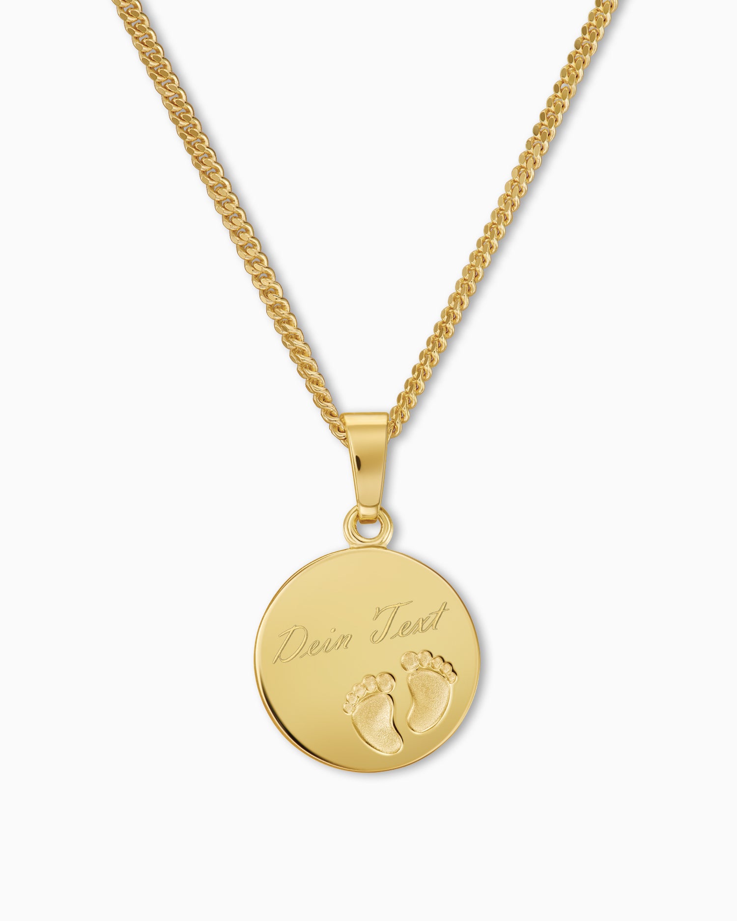 Graveerplaatjes hanger ketting baby voetjes 12mm