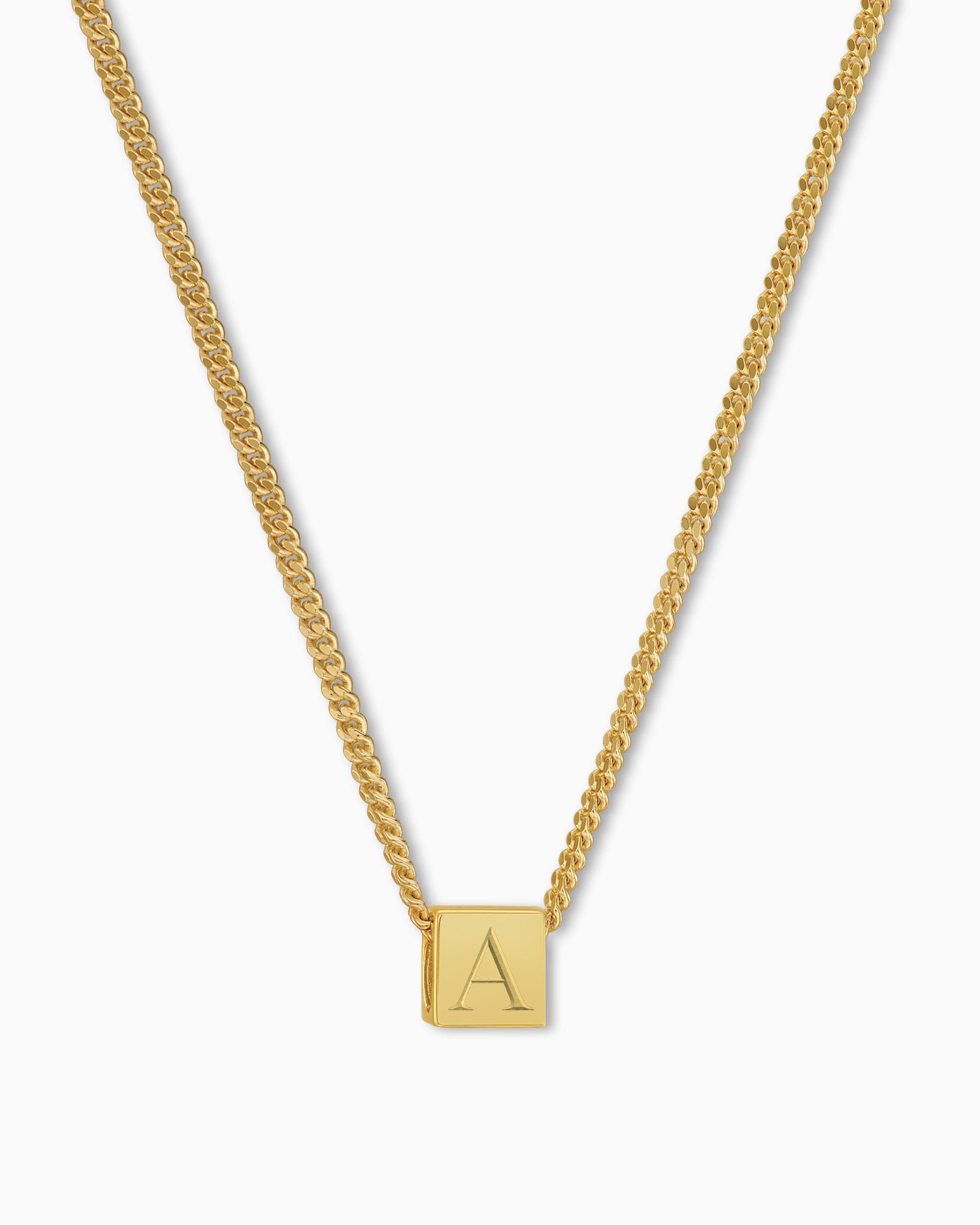 Kubus ketting graveerplaat hanger