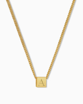 Kubus ketting graveerplaat hanger