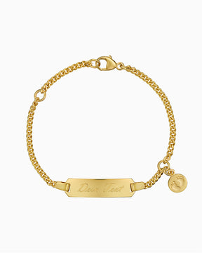 Graveerarmband graveerplaatje babyvoetjes