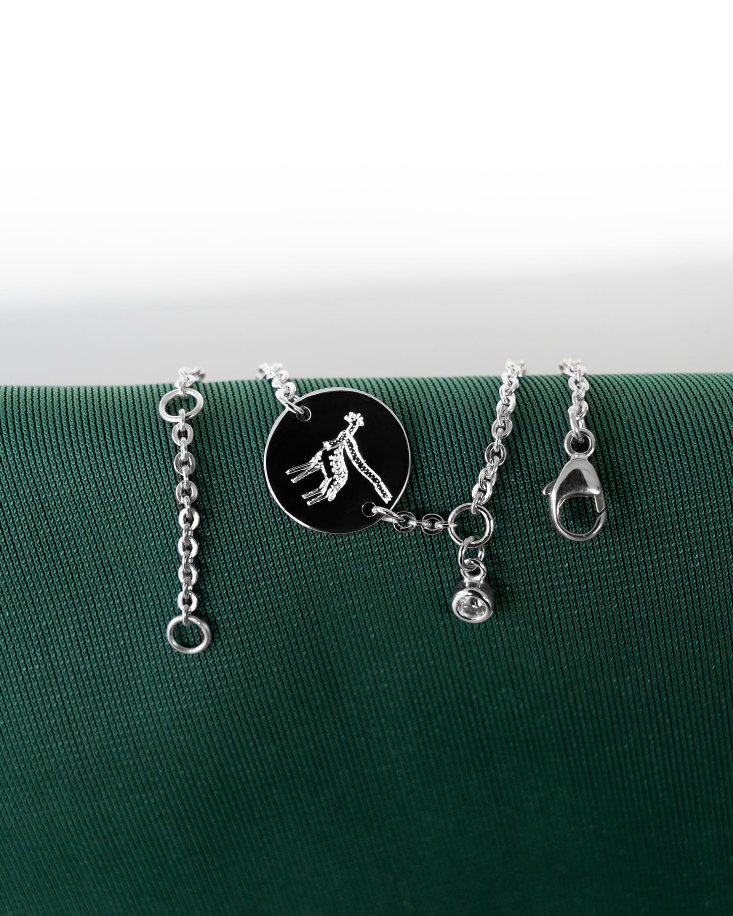 Afbeelding/grafiek upload graveren armband graveerplaat ronde zirconia