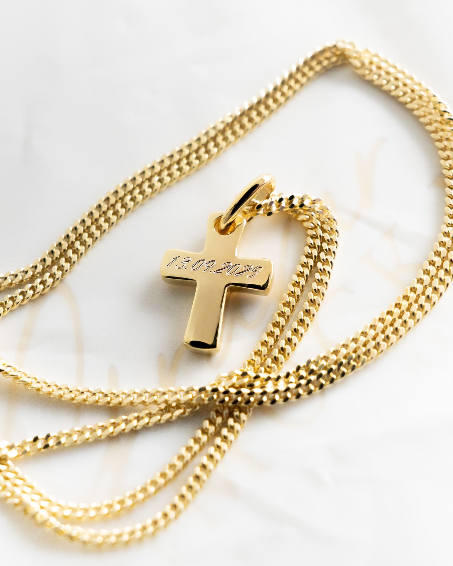 Kruis ketting hanger graveerplaatje