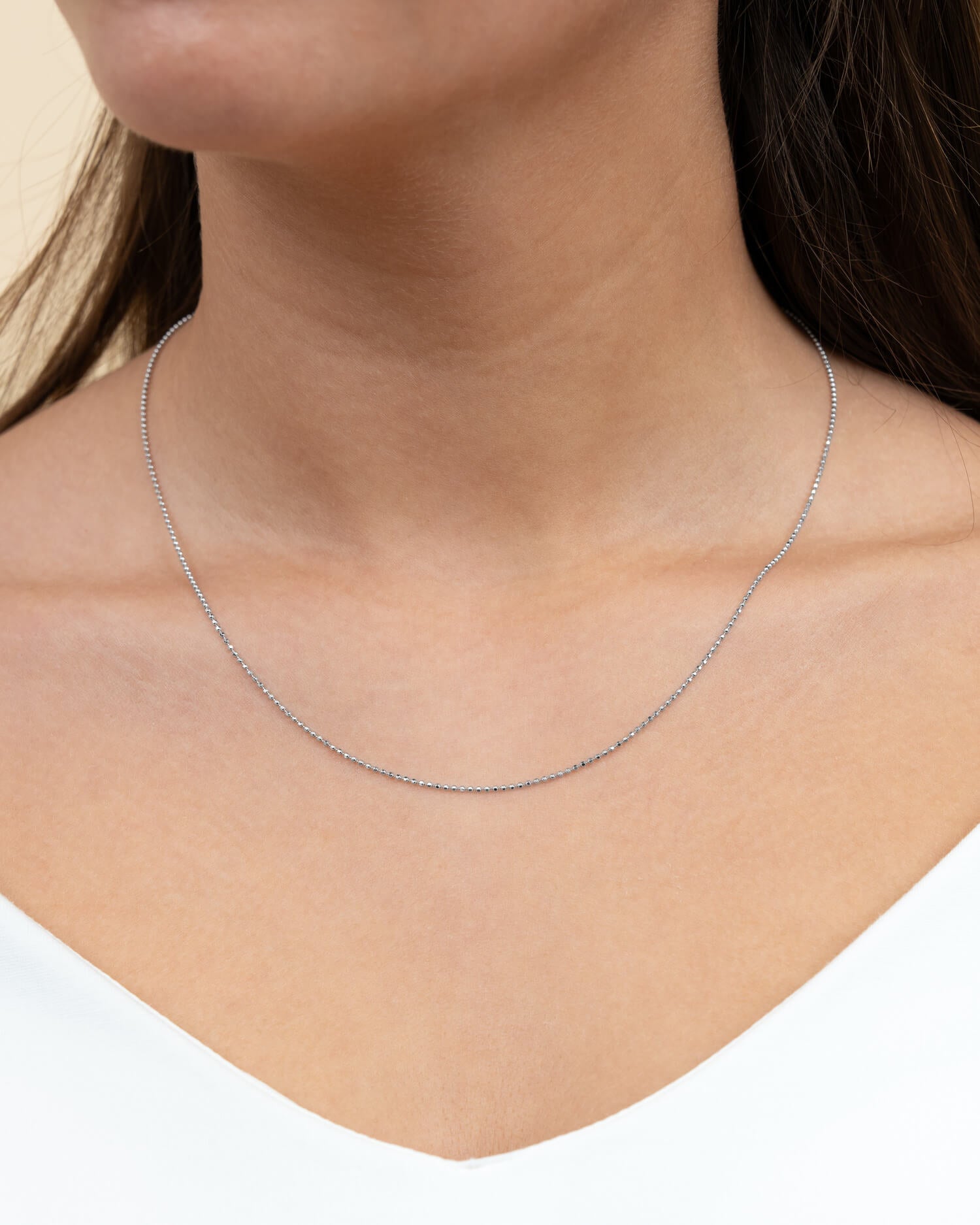 Kogelketting 925 zilver gerhodineerd 1.20mm