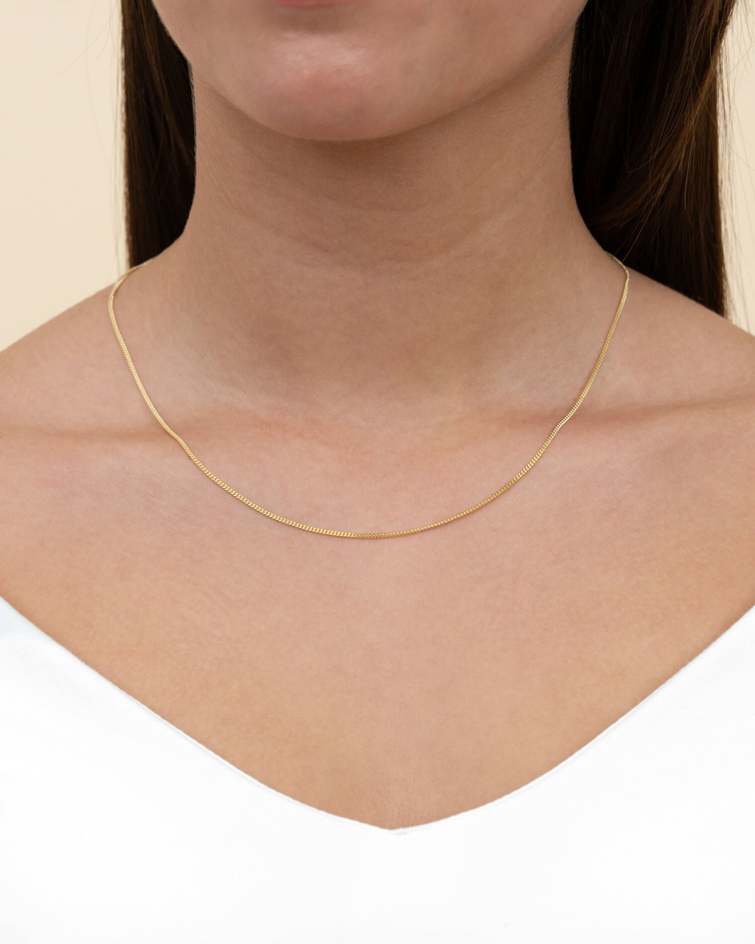 Gepantserde ketting 925 zilver 18 karaat verguld 1.40mm