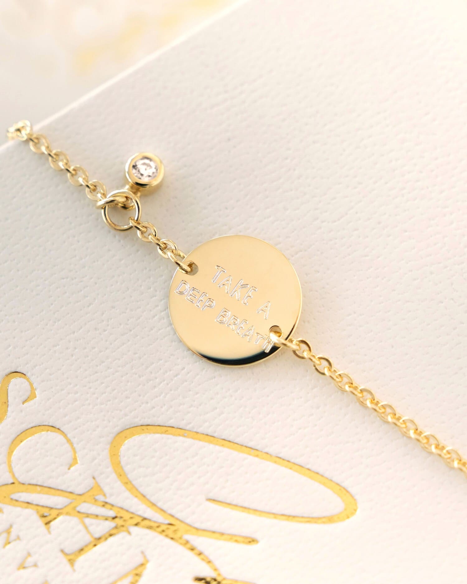 Handschrift upload graveren armband graveerplaat ronde zirkonia