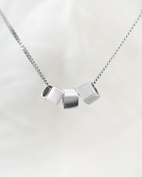 Kubus ketting graveerplaat hanger